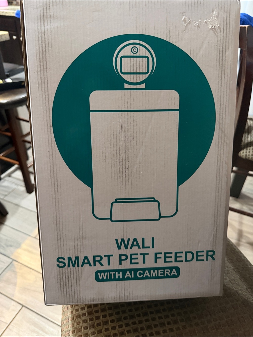 WALI Smart Pet Feeder with AI Camera - Teal Graphic
